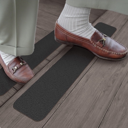 Handi Treads Adhesive Anti-Slip Treads 6"x 24"- Black Grit, PK4 HTTG0624BP4